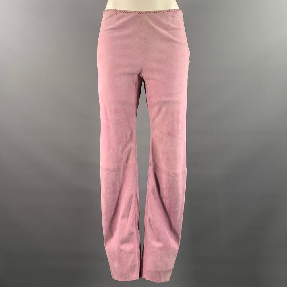 CELINE Size 4 Purple Lavender Leather Suede Pants